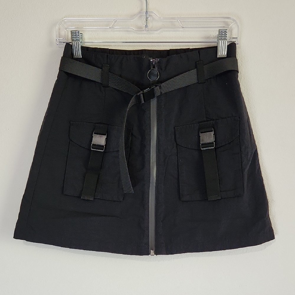 ASOS Black Mini Skirt with Belted Detail